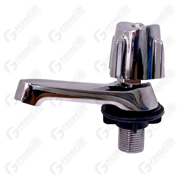 Llave Individual para Lavamanos en Bronce Pomo Americano SAM