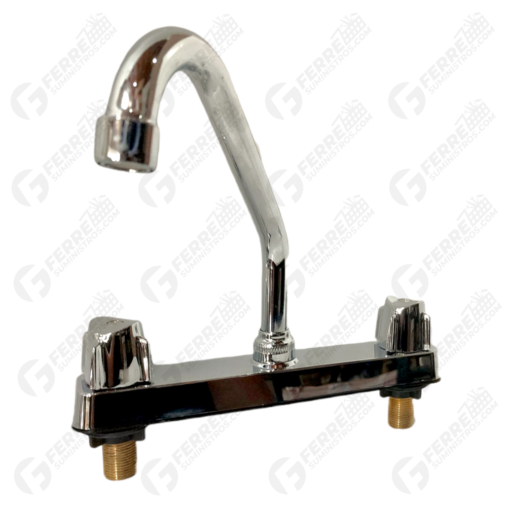 Grupo de Fregadero 8" Pomo Americano de 4" para Sobreponer SAM