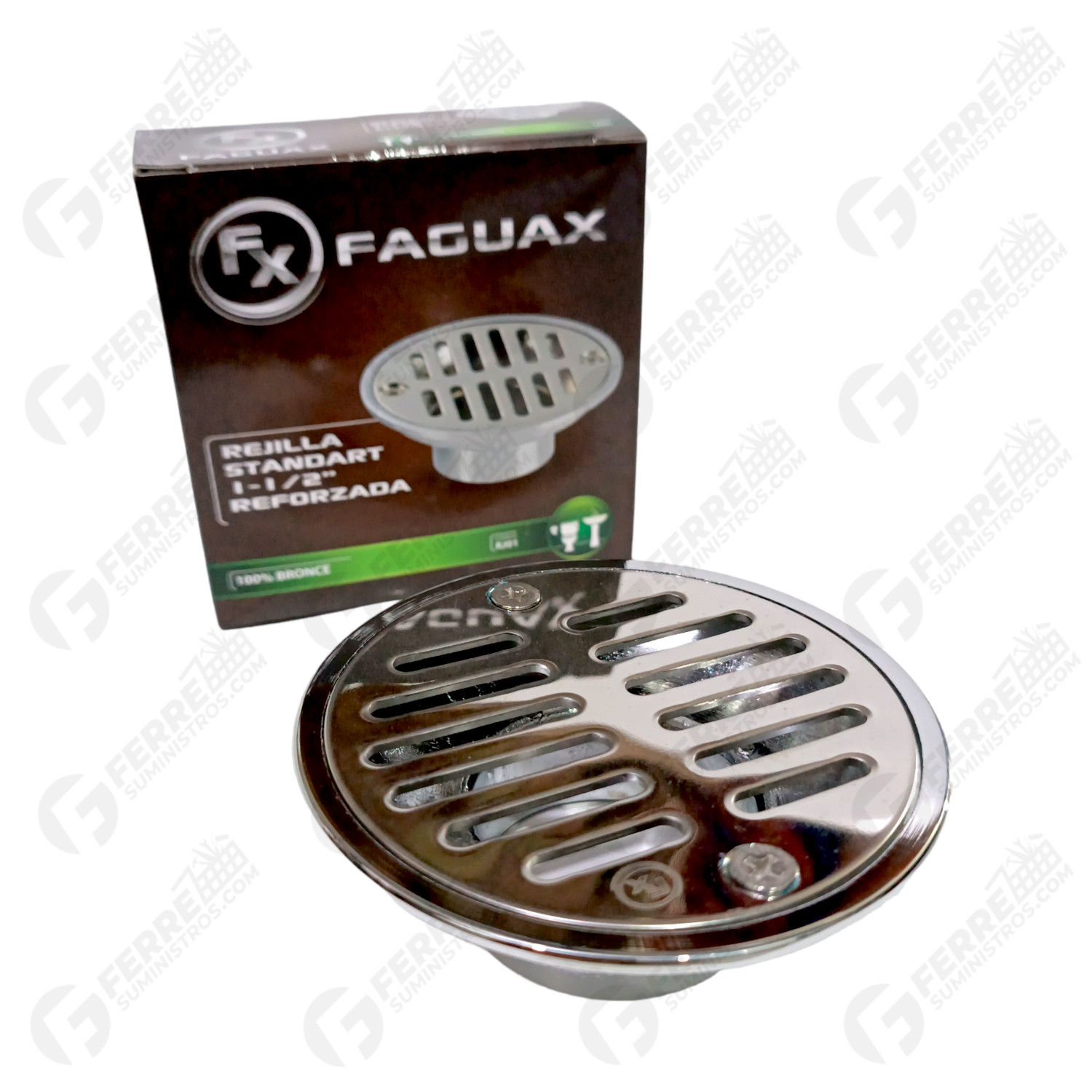 Rejilla Standard Bronce Cromada 1-1/2" FAGUAX