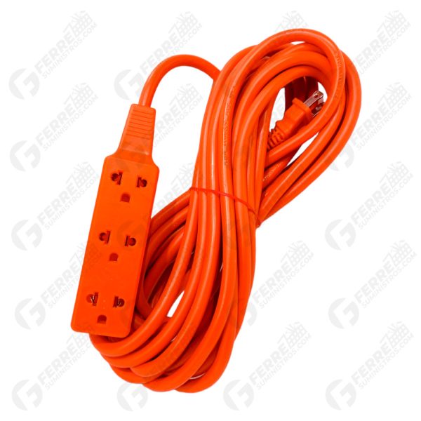 Cable Extensión Naranja 3 Tomas 8 Metros iSONIC