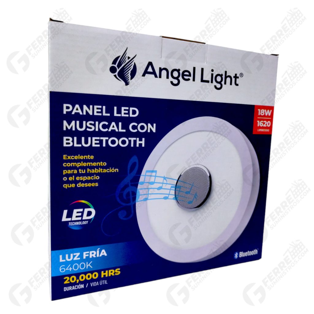 Musical Silver Led Panel LED Superficial Musical con Bluetooth 18W ANGEL LIGHT ...