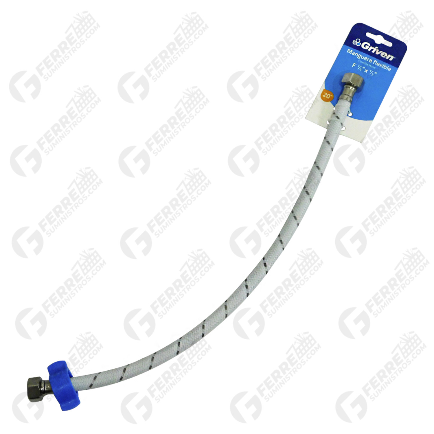 Canilla / Manguera de Nylon Flexible 1/2 x 1/2 60cm GRIVEN