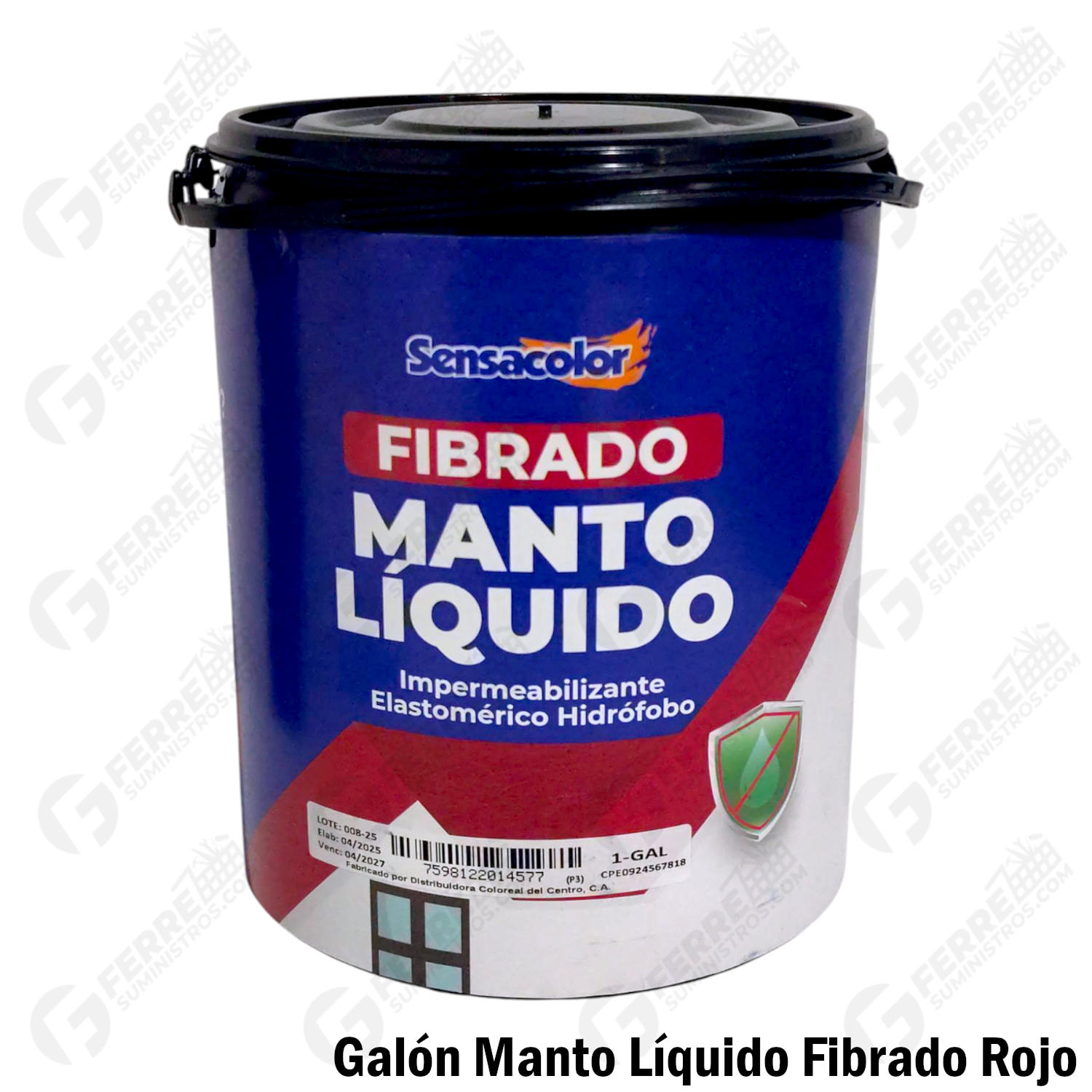 Manto Líquido Fibrado Rojo Impermeabilizante en Galón SENSACOLOR