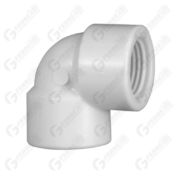 Codo PVC Plástico Roscado 90º