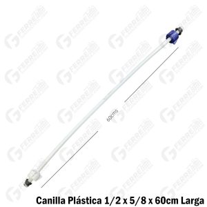 Canilla Manguera Plástica 1/2 x 5/8 x 60cm Larga para Sanitario PCP