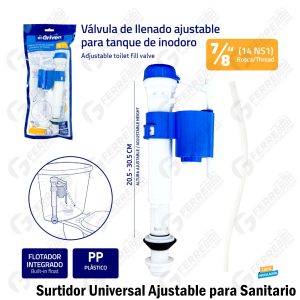 Surtidor Universal Ajustable para Sanitario GRIVEN - Modelo A367-MP016