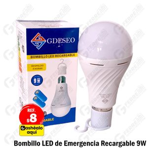 Bombillo LED de Emergencia Recargable 9W GDESEO