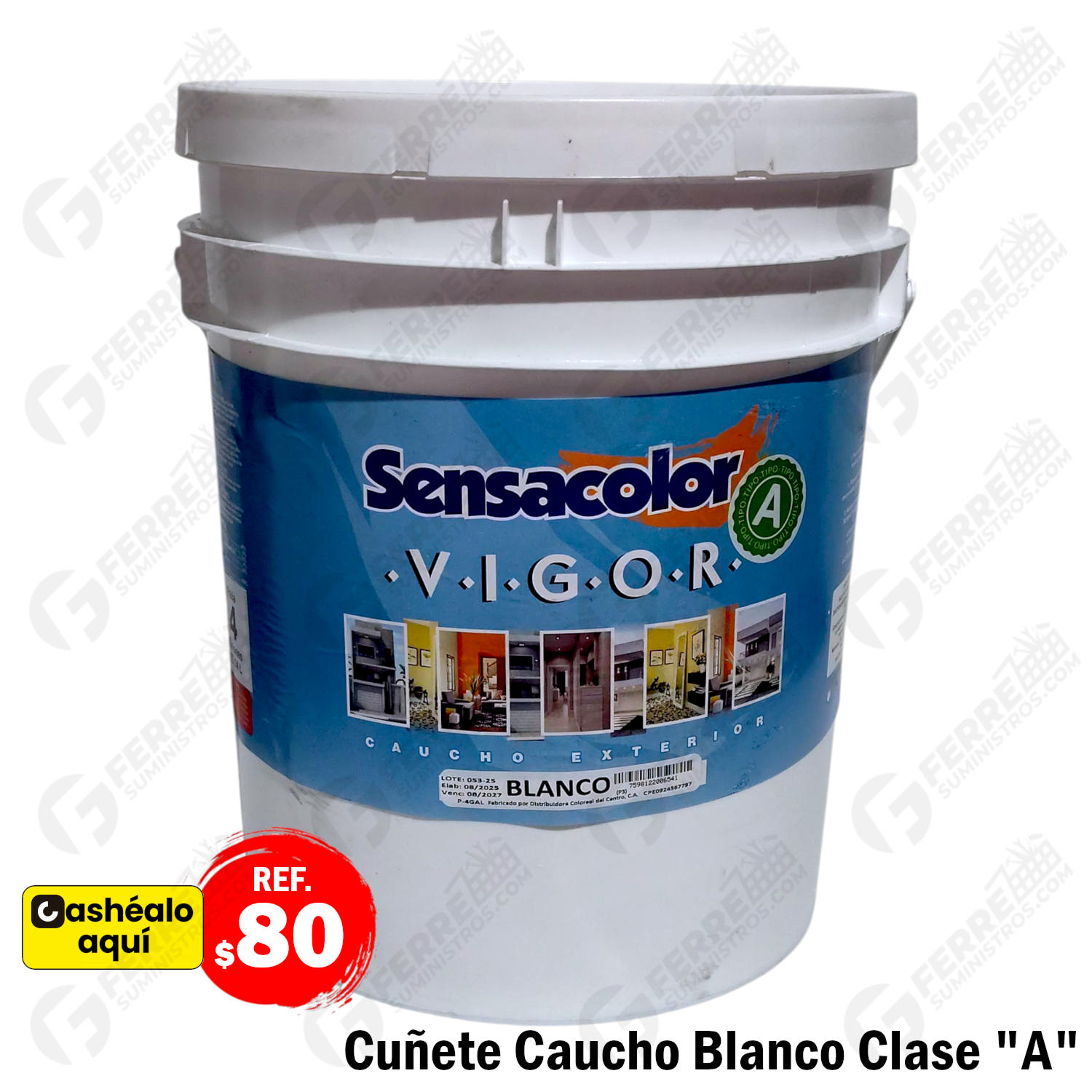 Pintura de Caucho Clase A Blanco en Cuñete Vigor SENSACOLOR