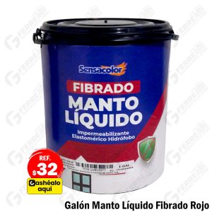 Manto Líquido Fibrado Rojo Impermeabilizante en Galón SENSACOLOR