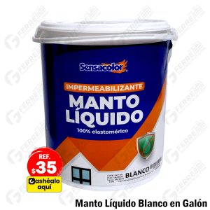 Manto Líquido Blanco Pintura Impermeabilizante Clase A en Galón SENSACOLOR