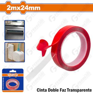 Cinta Doble Contacto Transparente 2m x 24mm WADFOW | Alta Adherencia