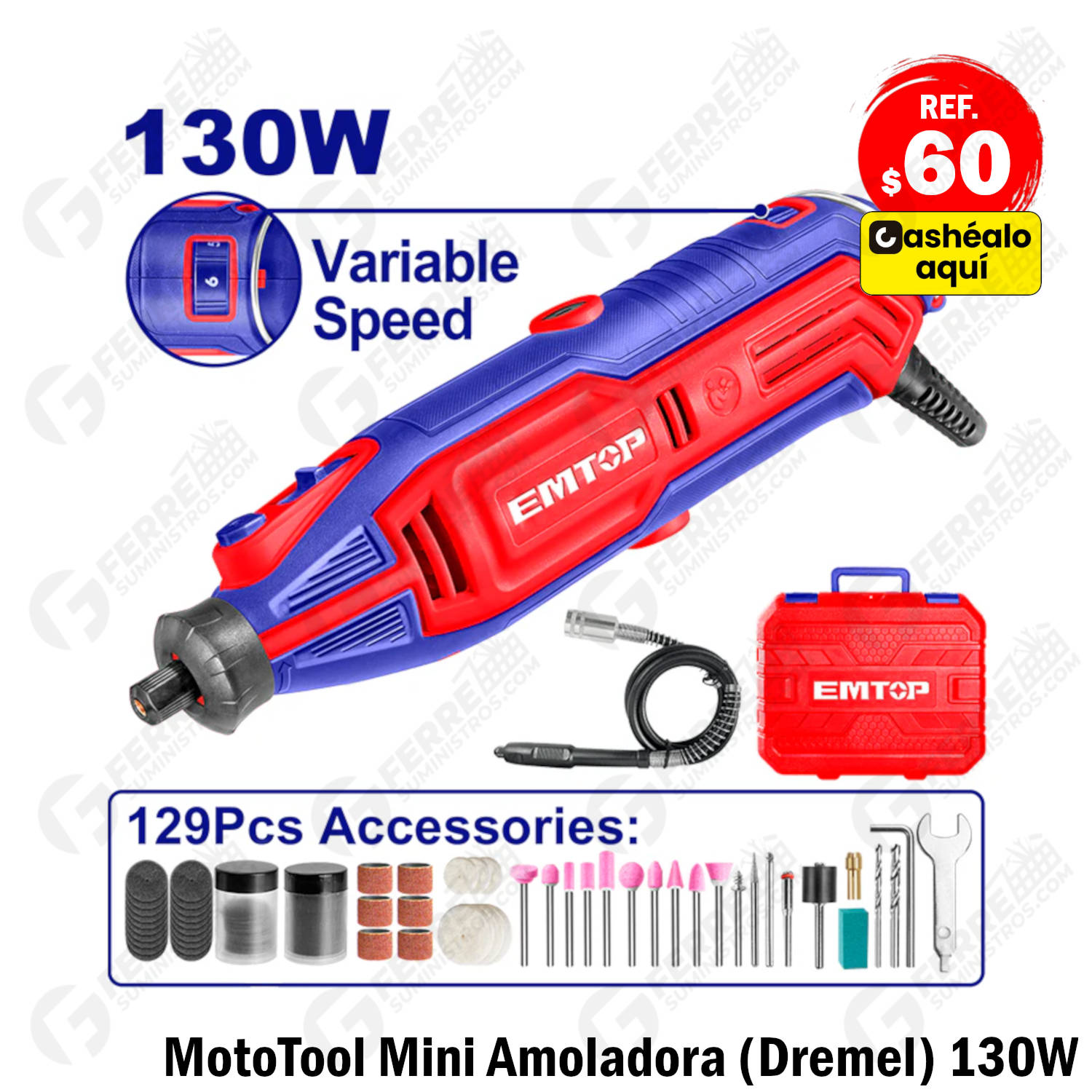Mototool Mini Amoladora (Dremel) 130W EMTOP