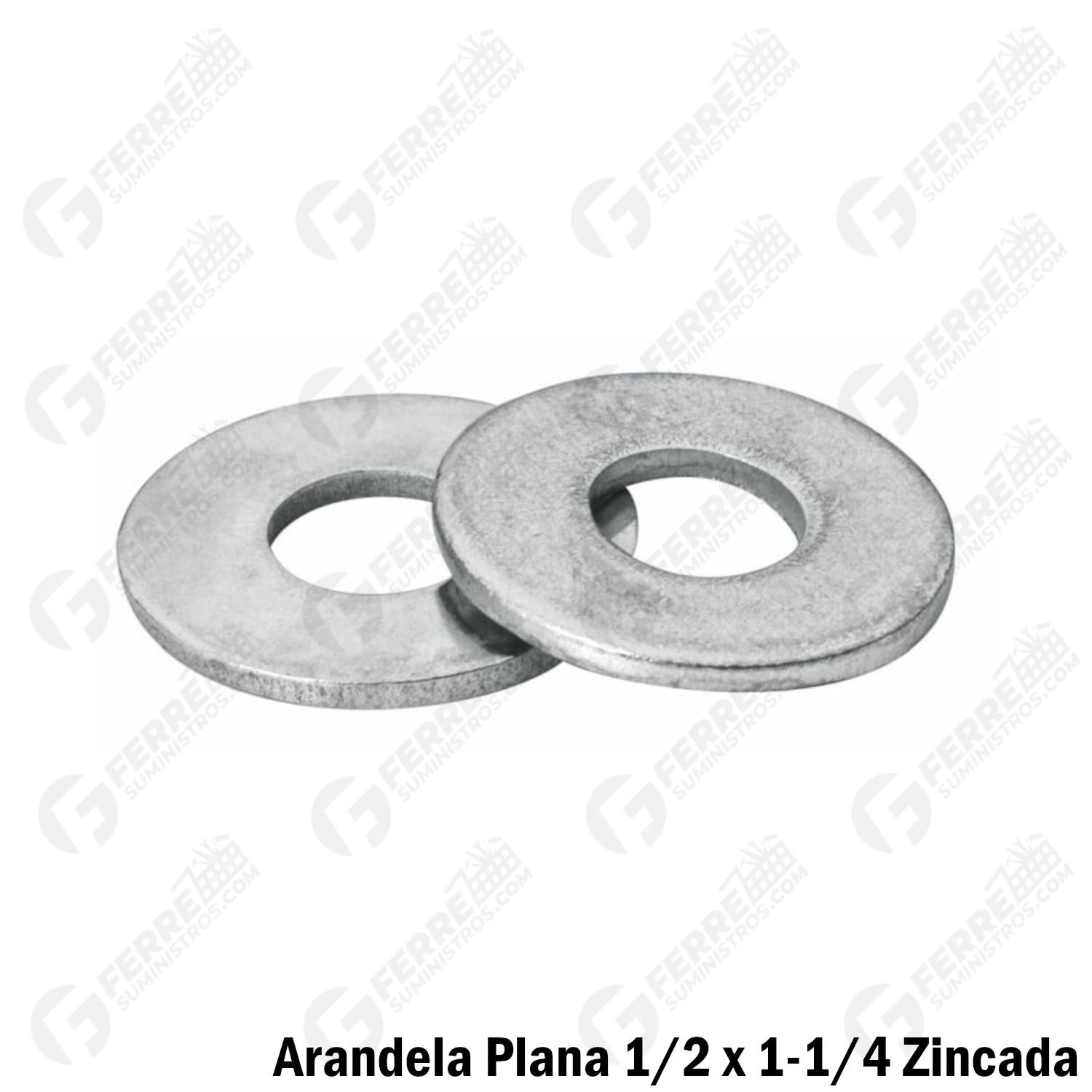 Arandela Plana 1/2" x 1-1/4" Zincada