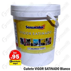 Pintura de Caucho Satinado Blanco - Cuñete Vigor Clase B SENSACOLOR