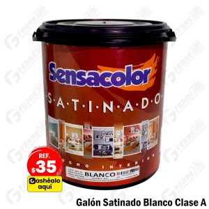 Pintura de Caucho Satinado Blanco en Galón Clase A SENSACOLOR
