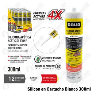Silicon en Cartucho Blanco 300ml COVO