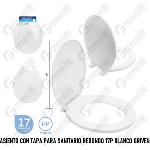 Asiento con Tapa para Sanitario Redondo 17P Blanco GRIVEN