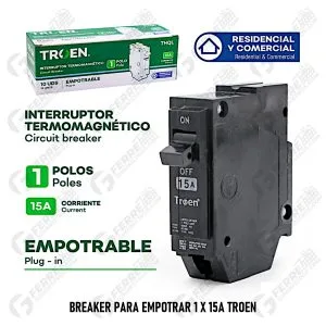 Breaker para Empotrar 1 x 15A TROEN
