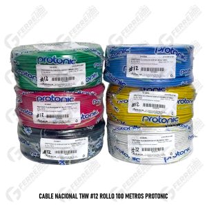 Cable Nacional THW #12 Rollo 100 Metros PROTONIC