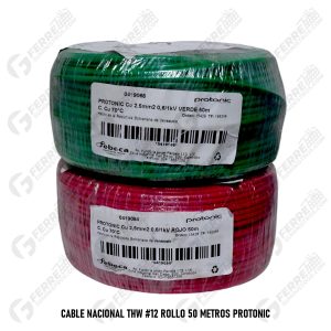 Cable Nacional THW #12 Rollo 50 Metros PROTONIC