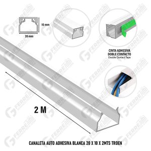 Canaleta Auto Adhesiva Blanca 20 X 10 X 2m TROEN