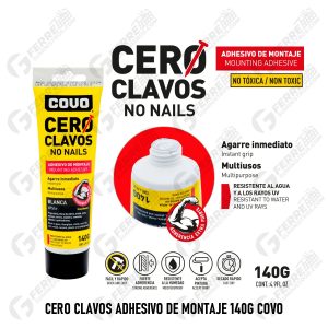 Cero Clavos Adhesivo De Montaje 140g COVO