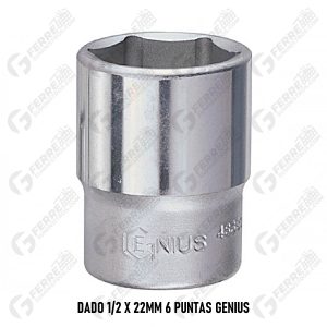 Dado Cuadrante 1/2 Pulgada X 22mm 6 puntas GENIUS
