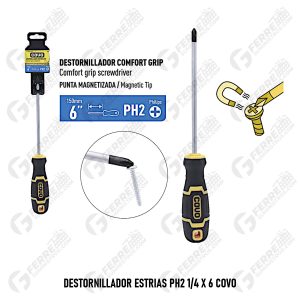 Destornillador Estrias PH2 1/4 X 6" COVO