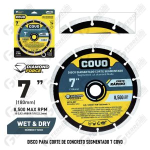 Disco para Corte de Concreto Segmentado 7" COVO