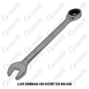 Llave Combinada con Ratchet 9/16 WOLFANG