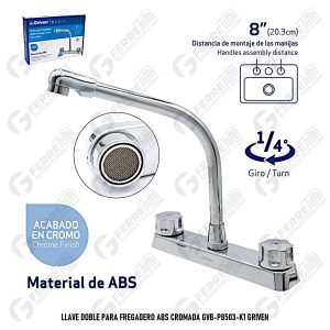 Llave Doble para Fregadero ABS Cromada GVB-P8503-K1 GRIVEN