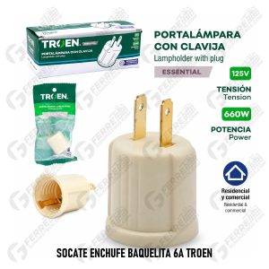 Socate Enchufe Baquelita 6A Troen