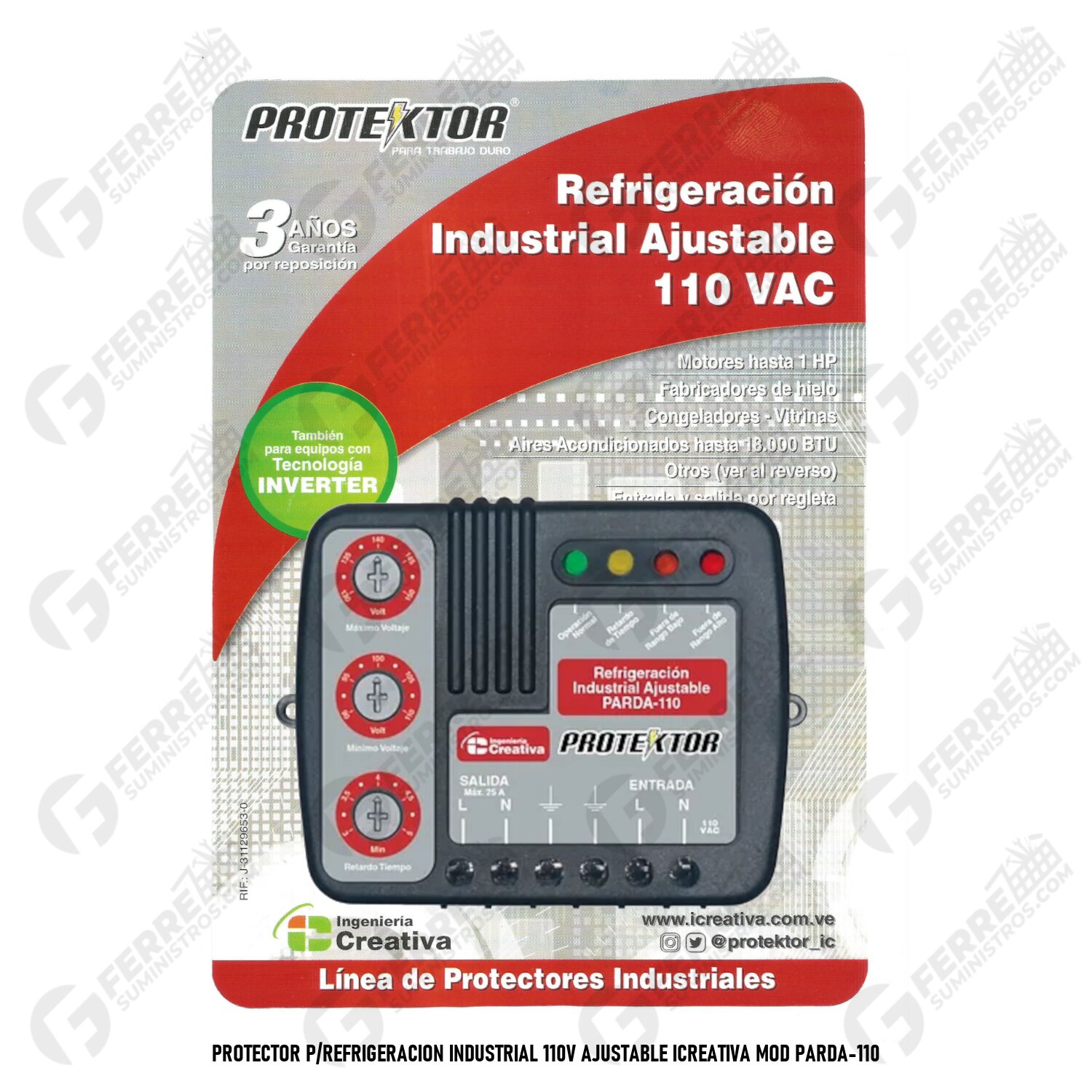 Protector para Refrigeración Industrial 110V Ajustable ICREATIVA Mod PARDA-110