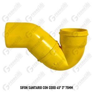 Sifon Sanitario con Codo 45ª 3" 75mm
