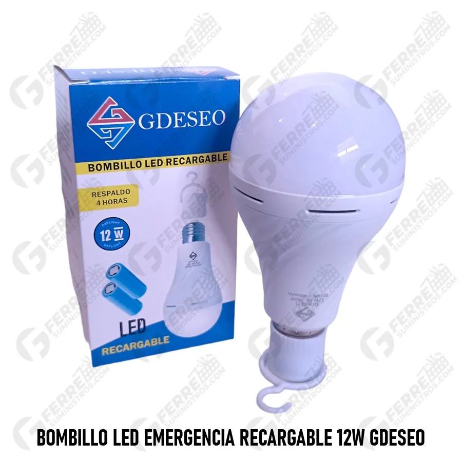 Bombillo LED Emergencia Recargable 12W GDESEO
