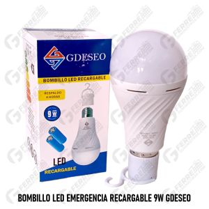 Bombillo LED Emergencia Recargable 9W GDESEO