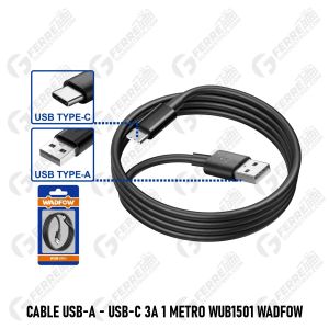 Cable USB-A - USB-C 3A 1 Metro WUB1501 WADFOW
