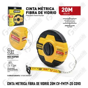 Cinta Metrica Fibra de Vidrio 20M CV-FMTP-20 COVO