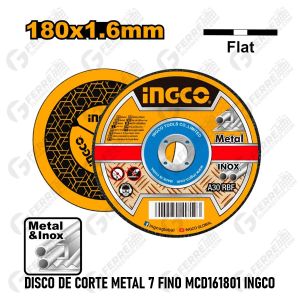 Disco de Corte Metal 7 Fino MCD161801 INGCO