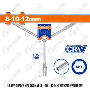 Llave Tipo YEE Hexagonal 8 - 10 - 12 mm WTH2101 WADFOW