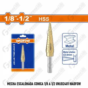 Mecha Escalonada Conica 1/8 a 1/2 UWJD2401 WADFOW