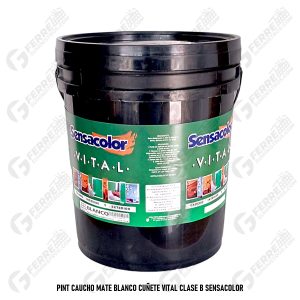 Pintura de Caucho Mate Blanco Cuñete VITAL Clase B SENSACOLOR