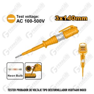 Tester Probador de Voltaje Tipo Destornillador HSDT1408 INGCO