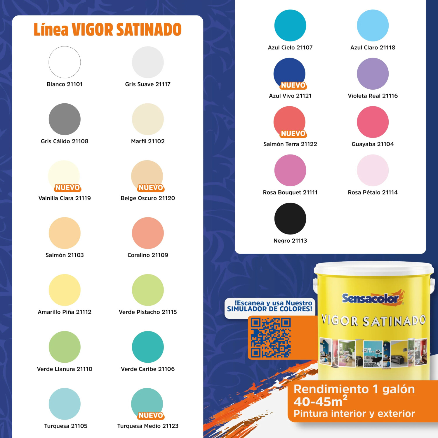 Pintura de Caucho Satinado VIGOR Clase A SENSACOLOR - Imagen 2