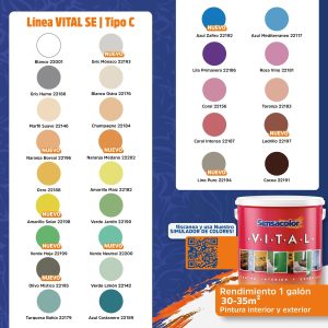 Pintura de Caucho Mate VITAL Clase C SENSACOLOR
