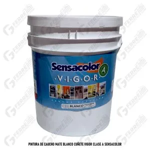 Pintura de Caucho Mate Blanco Cuñete VIGOR Clase A SENSACOLOR