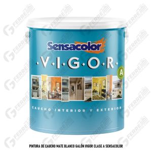 Pintura de Caucho Mate Blanco Galón VIGOR Clase A SENSACOLOR