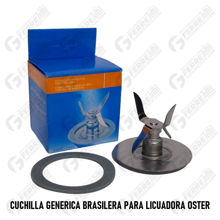 Cuchilla Genérica Brasilera Picahielo con Anillo de Goma para Licuadora OSTER