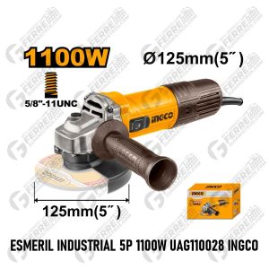 Esmeril Industrial 5" 1100W 12000 RPM UAG110028 INGCO