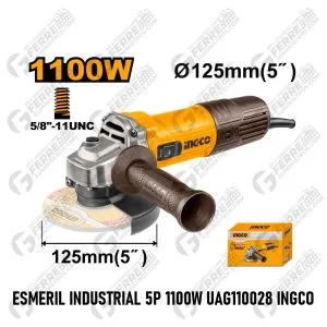 Esmeril Industrial 5" 1100W 12000 RPM UAG110028 INGCO